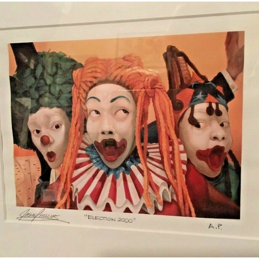 Jason Phillips‎ signed art print Election clowns 2000 - Picture 2 of 6